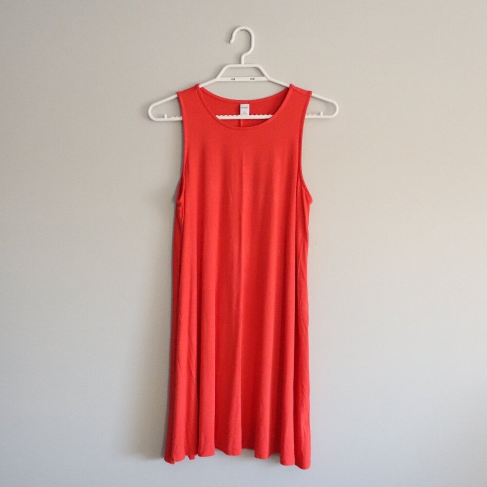 Old‎ Navy MP Pink/Red Women's Stretch Crewneck Sleeveless T-Shirt Midi Dress